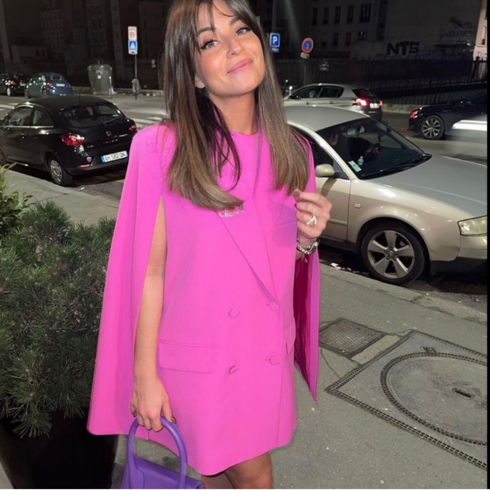 Zara Cape Blazer Size XS and S Pink - Picture 4 of 16
